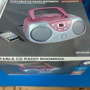 Sylvania Pink CD Radio Boombox